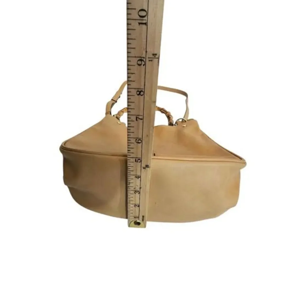 Enzo Angiolini Vegan Leather Handbag With Bamboo Clutch & Adjustable Strap